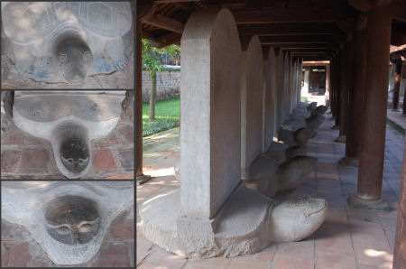 Bia tiến sĩ tại Văn Miếu – Quốc Tử Giám, khởi dựng thời Lê Thánh Tông (1484). Nguồn: Wikimedia Commons.